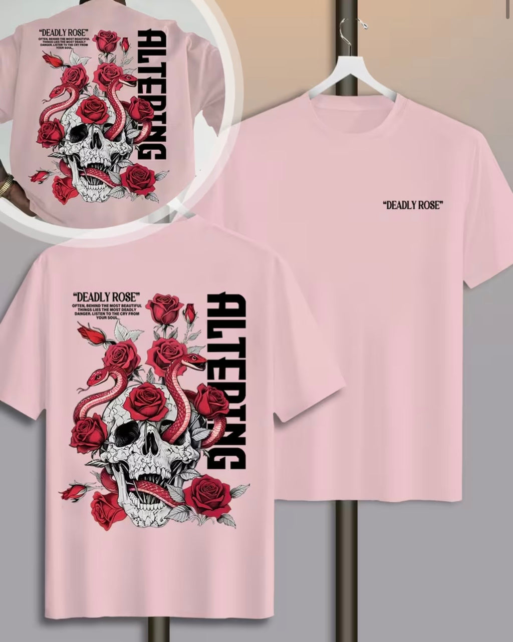 Maglietta Rosa  🌹💀